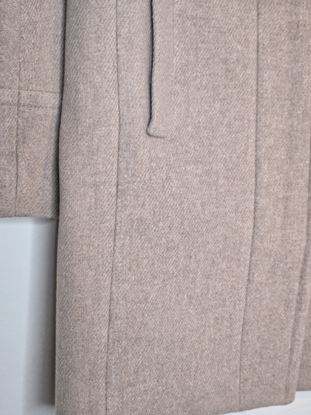 J.Crew Stadium Cloth Wool Blend Coat Beige Stand Collar Long Top Coat Size 0 - Picture 4 of 9